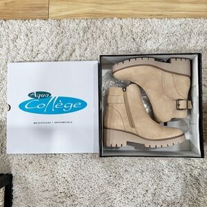 Women’s Aqua College Waterproof Suede Ankle Boots - Beige - Size 7 (Macy’s)
